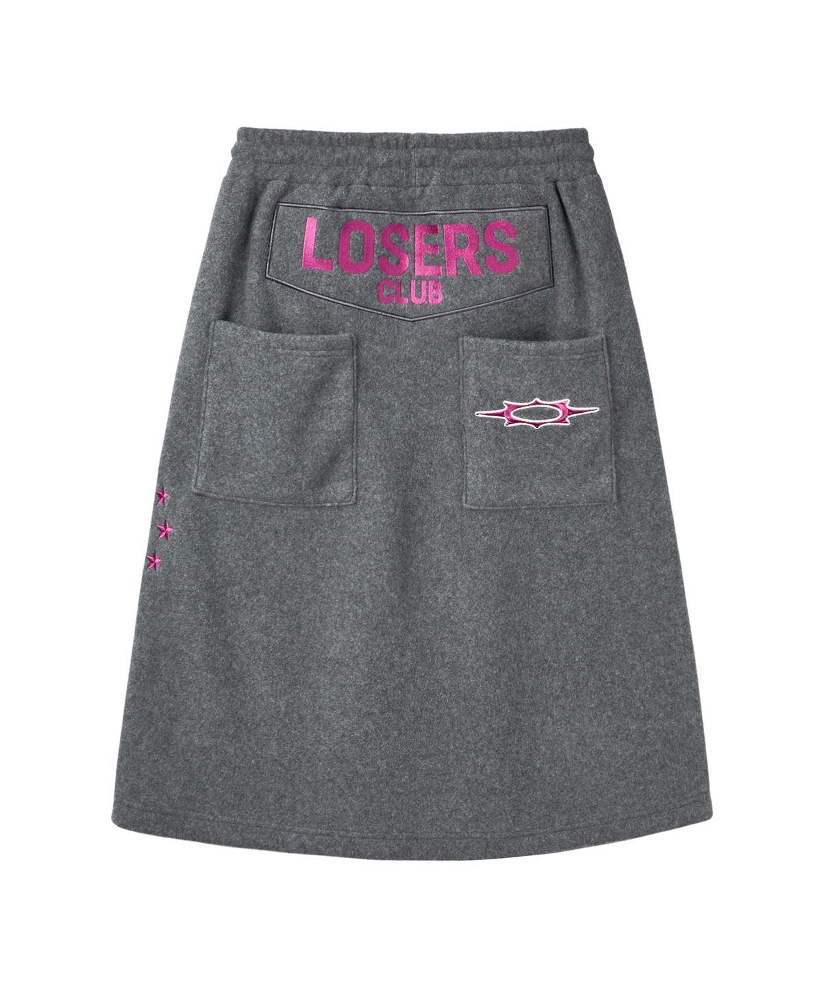 루저스클럽(LOSERS CLUB) 서클 스타 로고 후리스 스커트 차콜