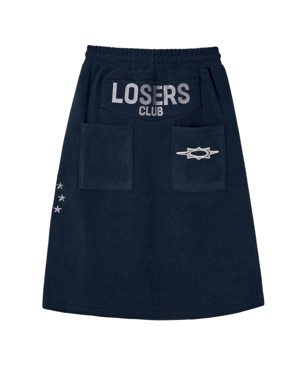 루저스클럽(LOSERS CLUB) 서클 스타 로고 후리스 스커트 네이비