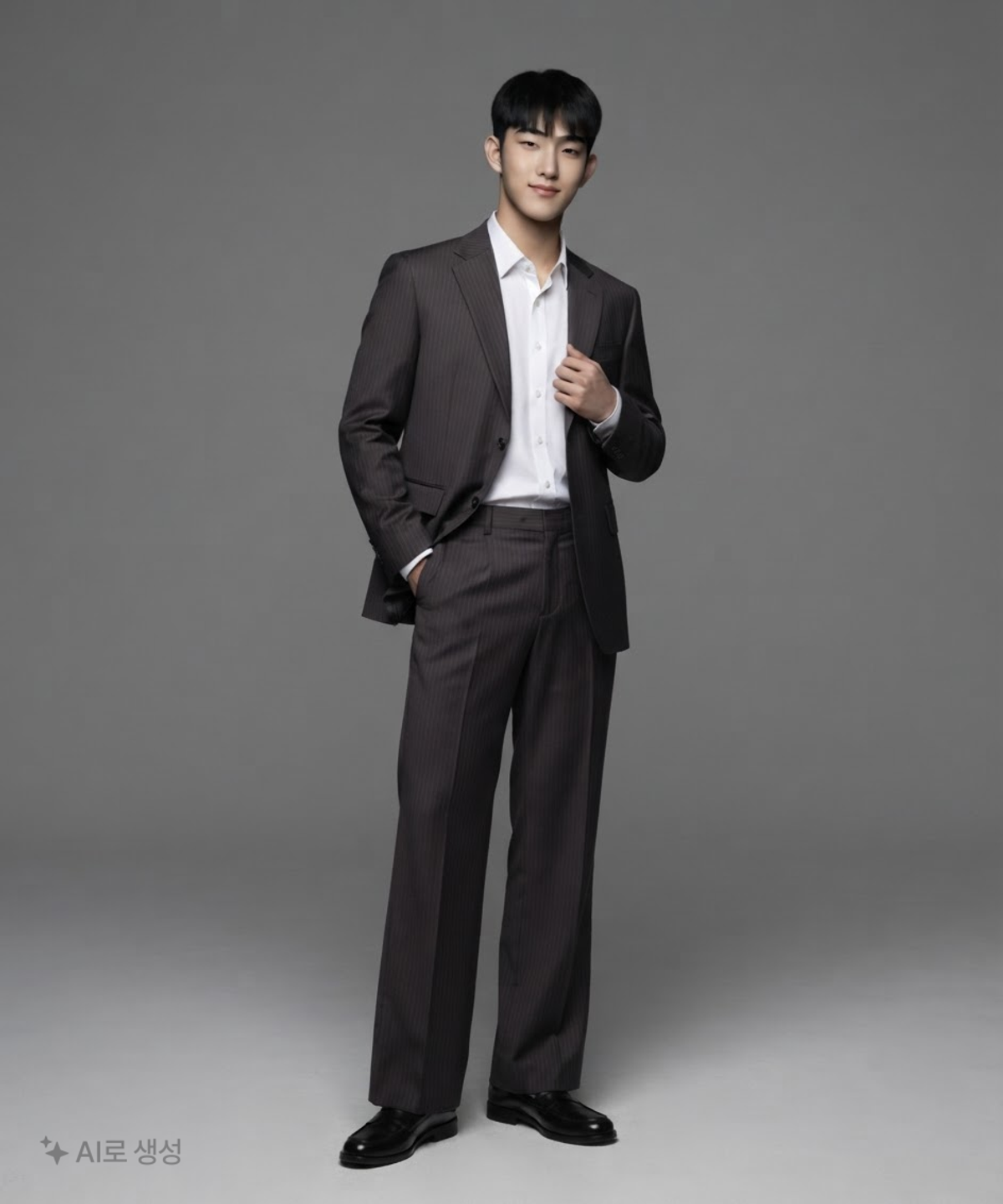 노이어(NOIRER) 울 스트라이프 플레어 슬랙스 50