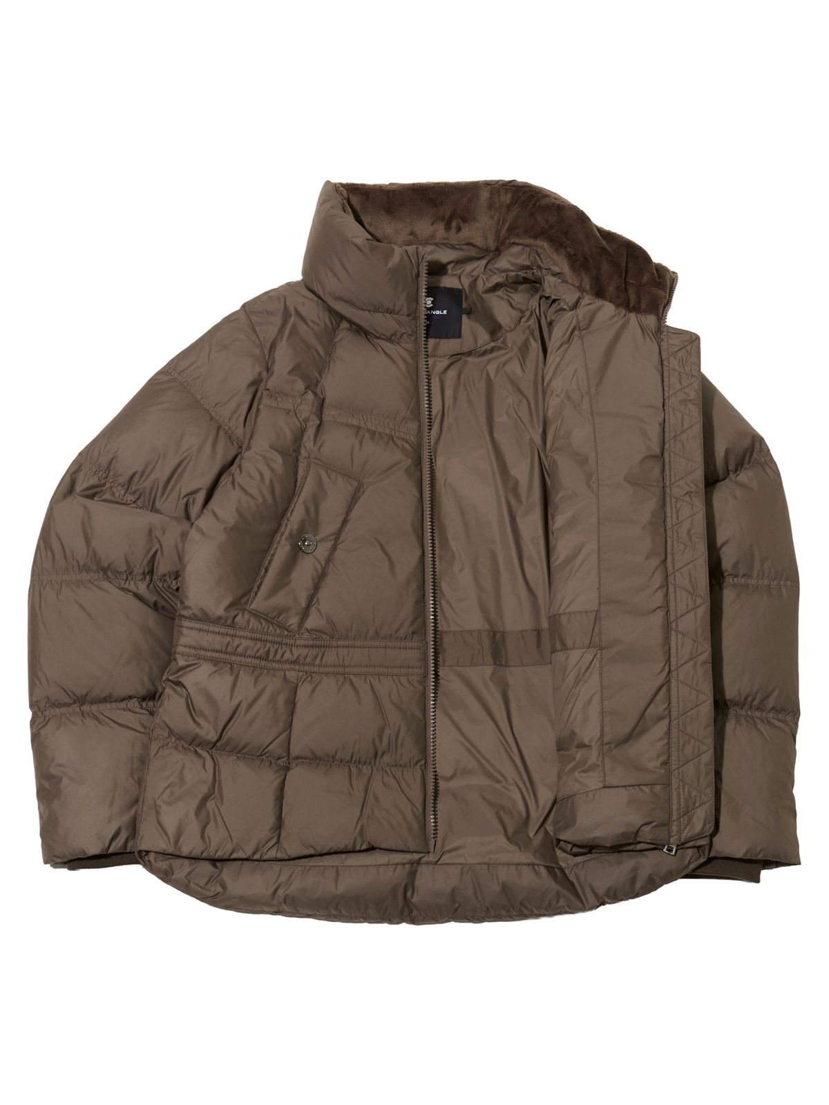 와이드앵글(WIDEANGLE) CO 팝핑 푸퍼 다운 L_Light Brown_WWW26572E6