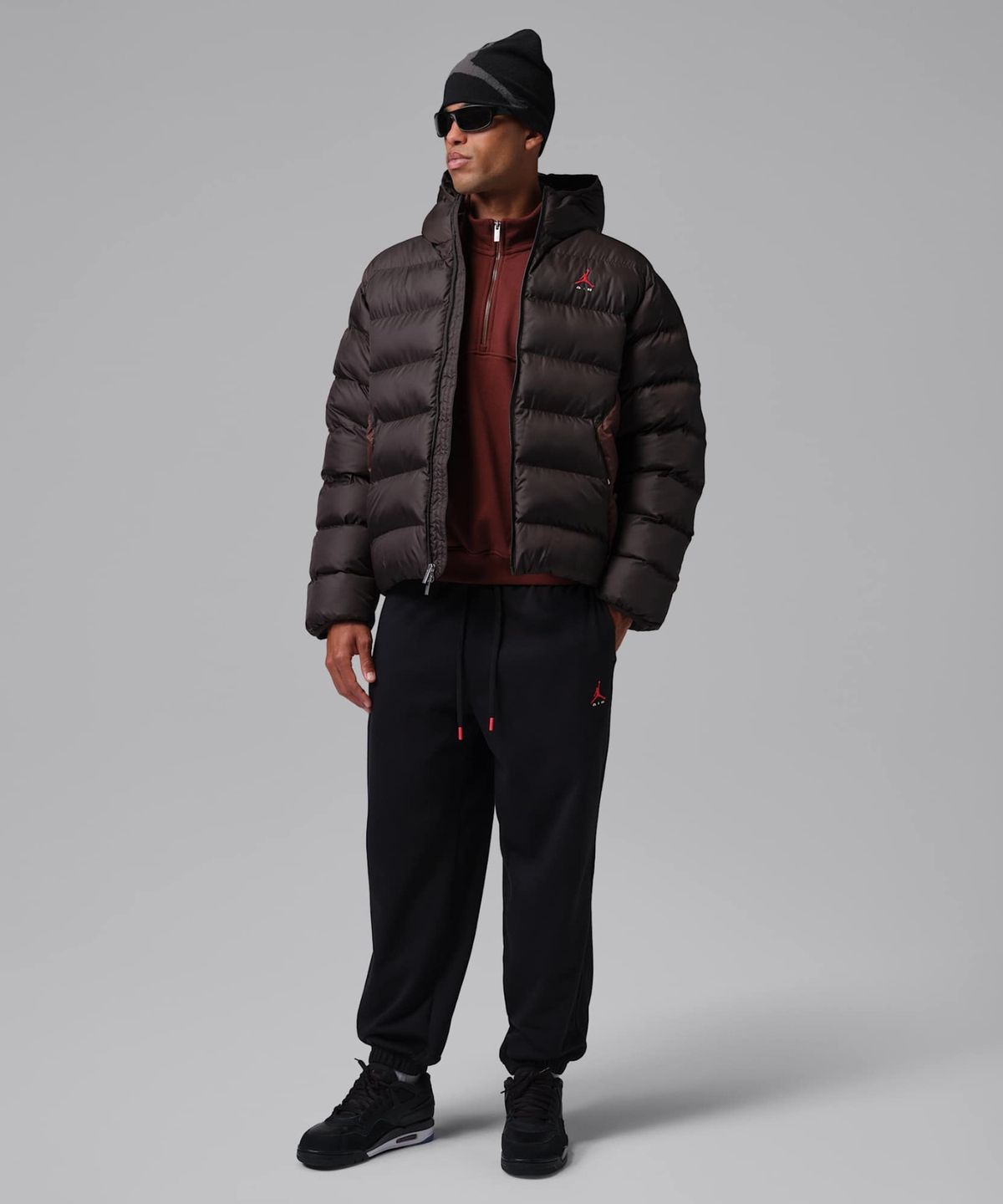 나이키(NIKE) 조던 브루클린 패딩 재킷 M - 벨벳 브라운:브론즈 이클립스:유니버시티 레드 / IM8957-220