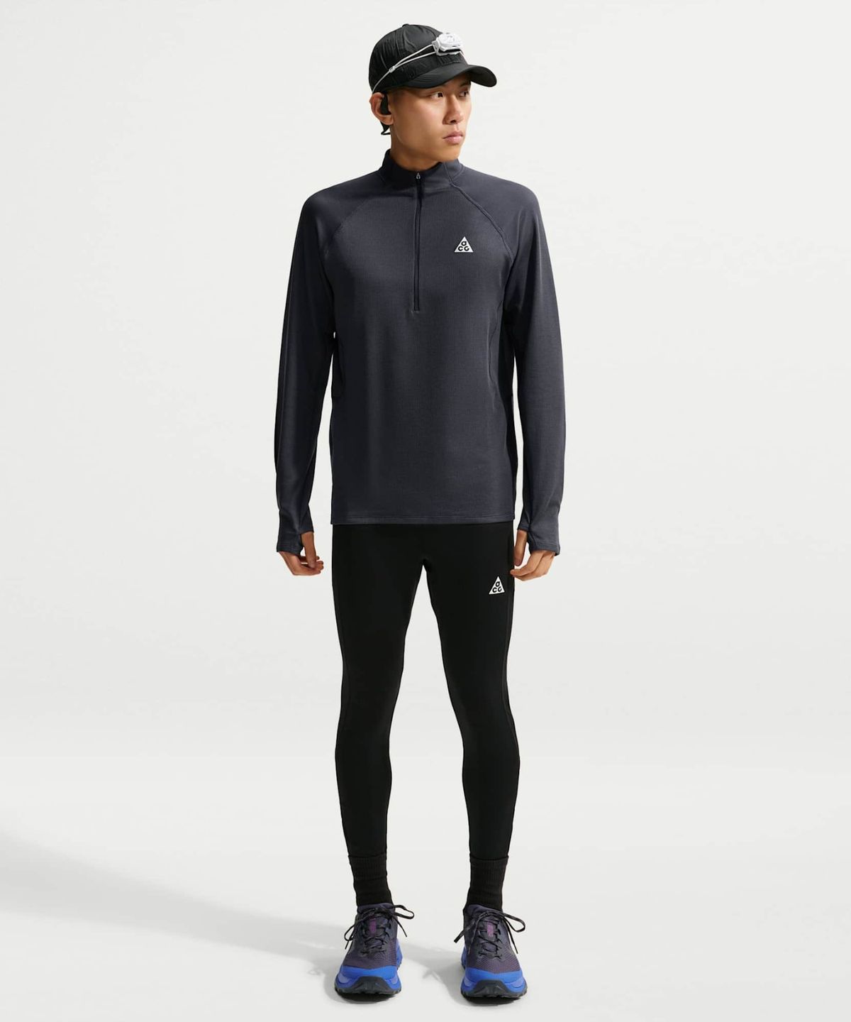 나이키(NIKE) ACG 드라이 핏 미드 레이어 쿼터집 트레일 러닝 탑 M - 그리드아이언:서밋 화이트 / IO9670-013