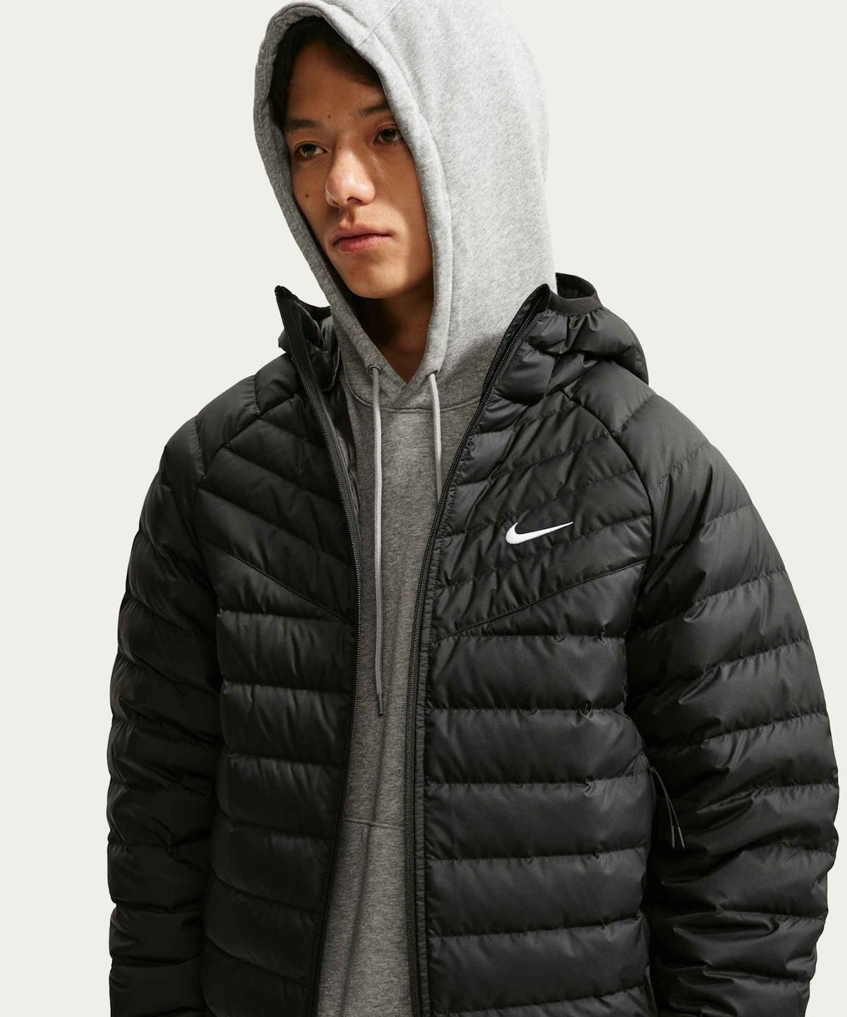 나이키(NIKE) 윈드러너 경량 다운 마이크로채널 재킷 M - 블랙:화이트 / JA0742-010