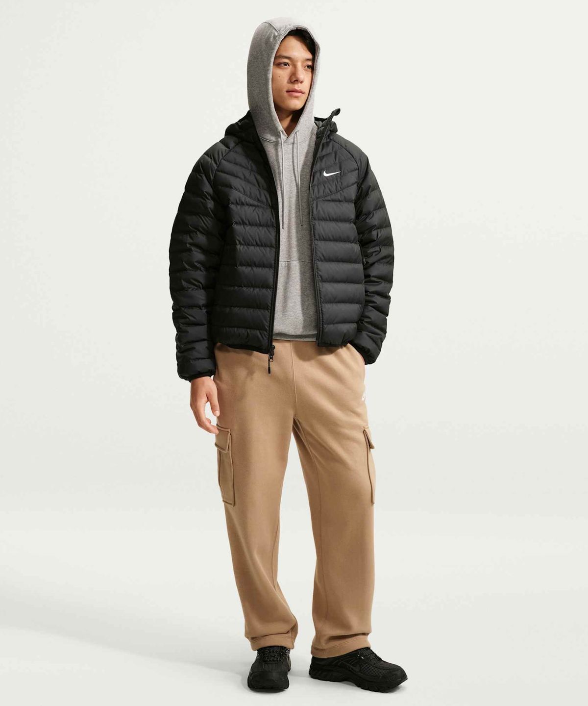 나이키(NIKE) 윈드러너 경량 다운 마이크로채널 재킷 M - 블랙:화이트 / JA0742-010