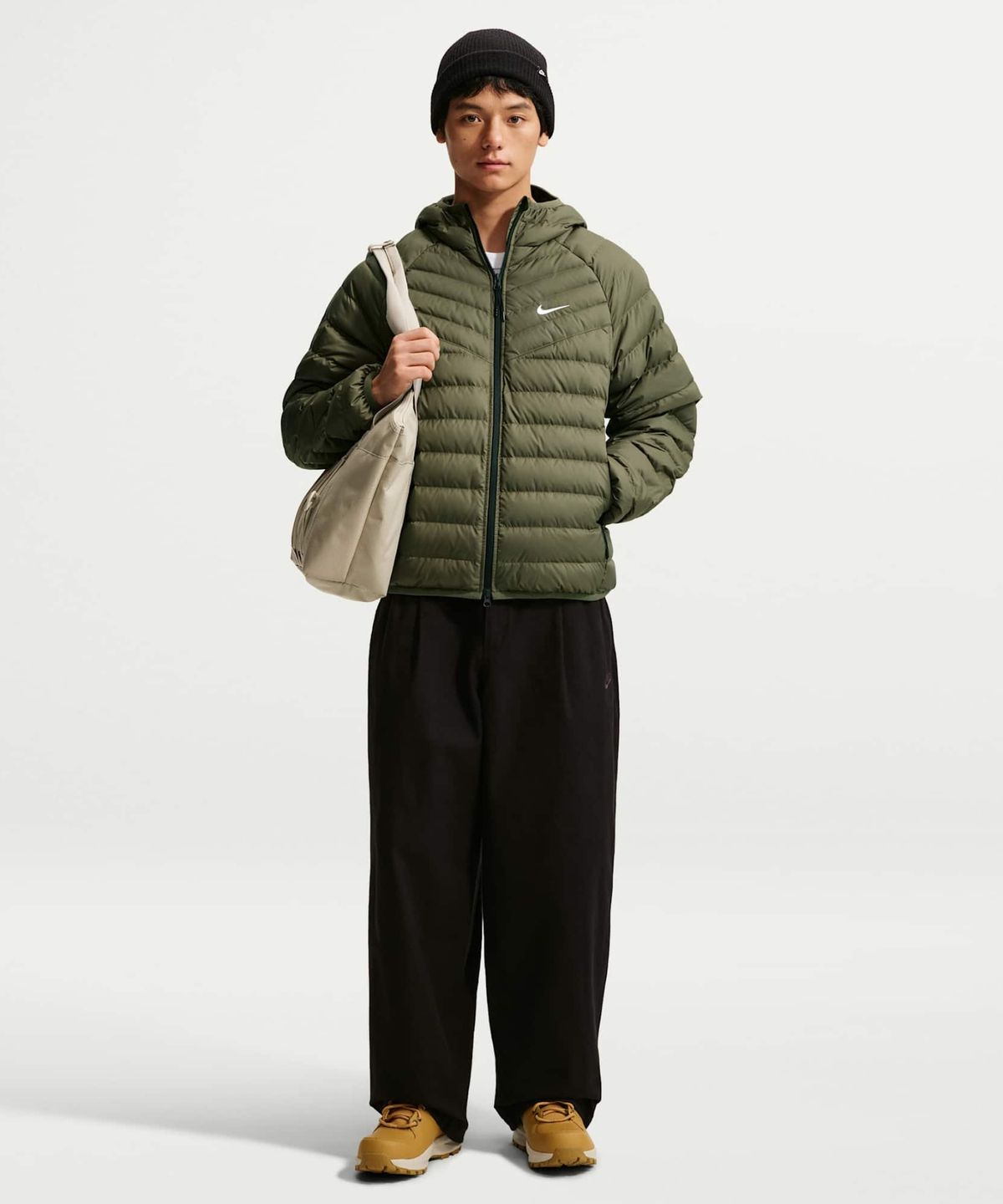 나이키(NIKE) 윈드러너 경량 다운 마이크로채널 재킷 M - 미디엄 올리브:화이트 / JA0742-222