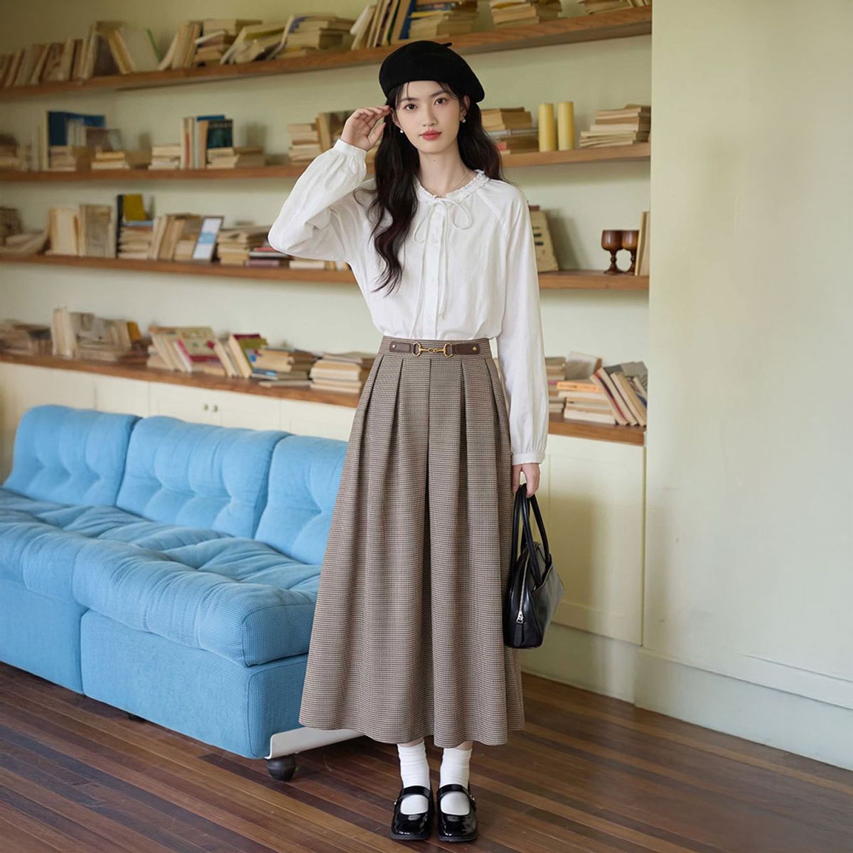 랭썬(LANGSON) LS_Houndstooth skirt