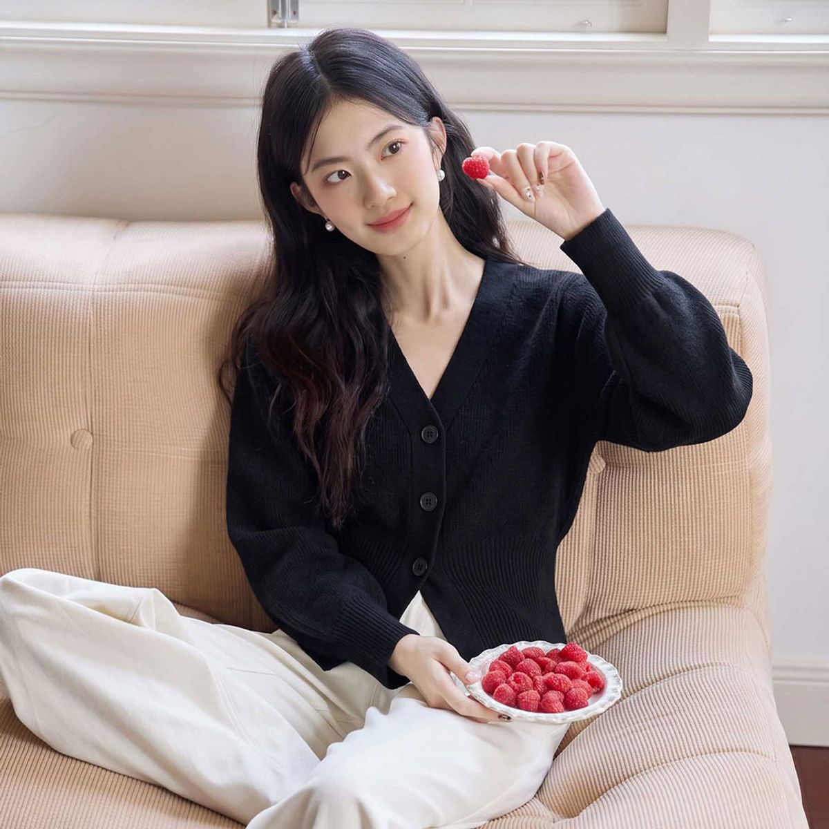랭썬(LANGSON) LS_Cinching knit knit cardigan