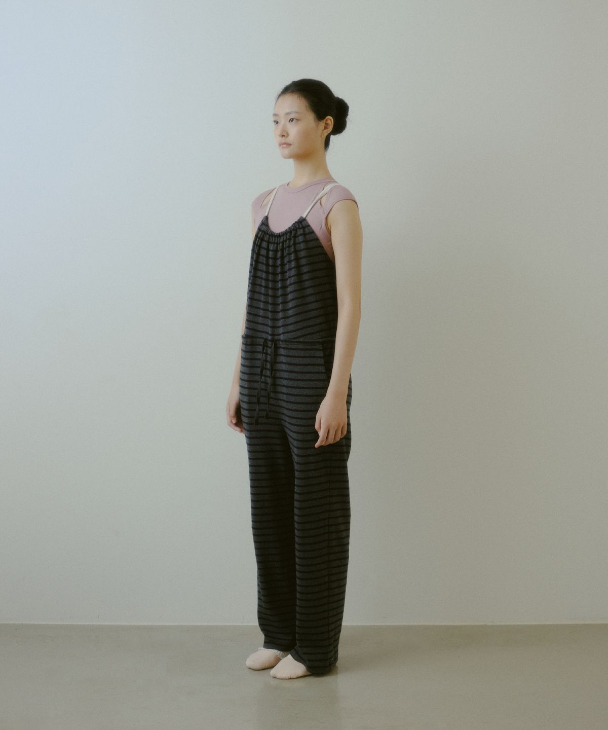 큐피도(KUPIDO) Momo Stripe Full Romper _ Charcoal