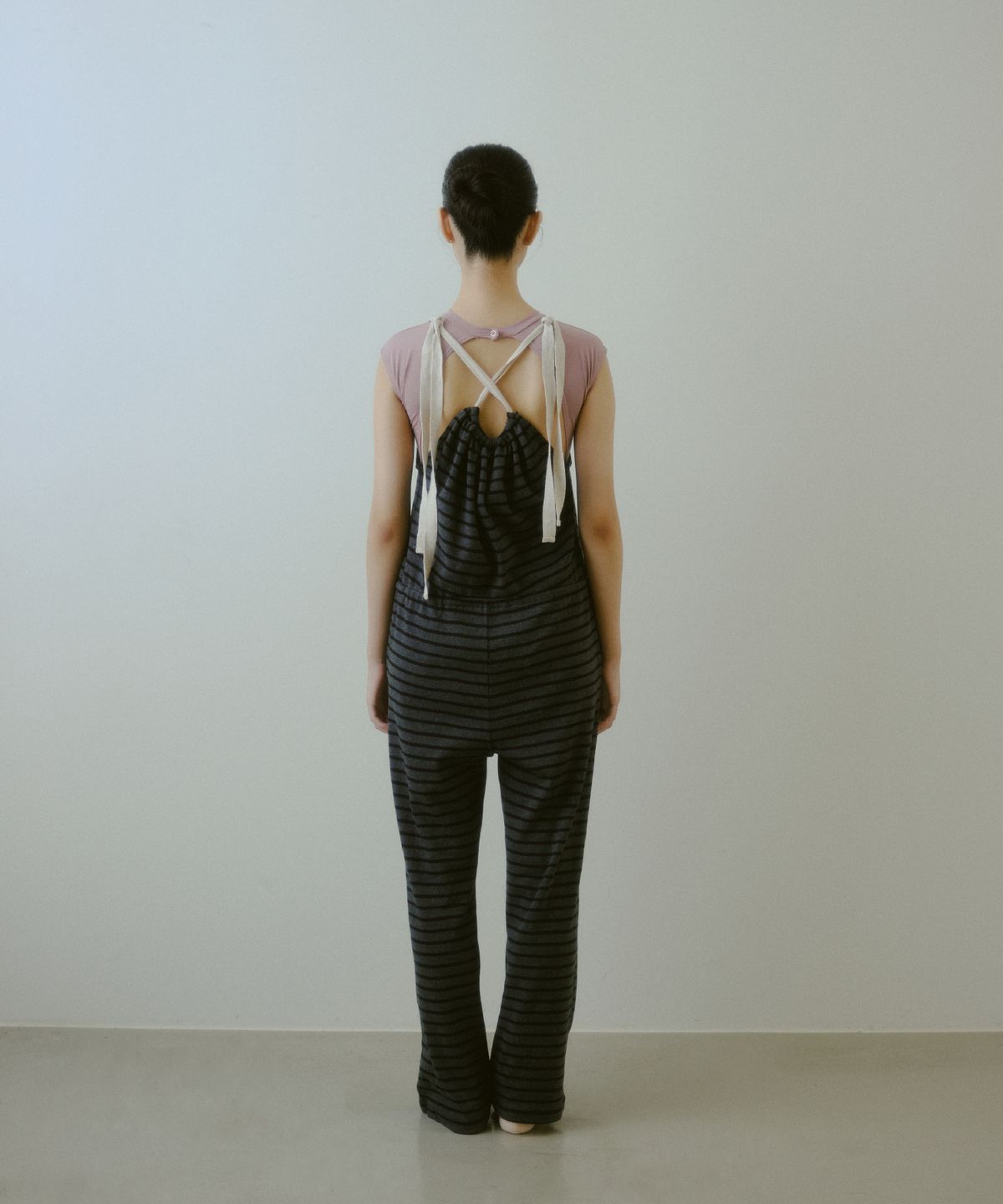 큐피도(KUPIDO) Momo Stripe Full Romper _ Charcoal