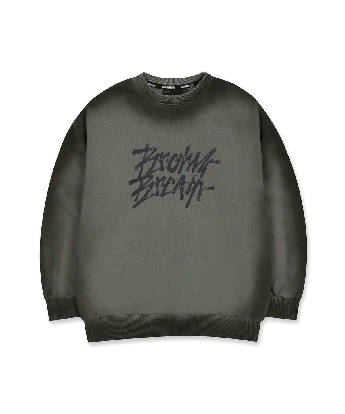 브라운브레스 키즈(BROWNBREATH KIDS) KIDS SPRAYED CRUSH TAG CREWNECK - DARK GREY