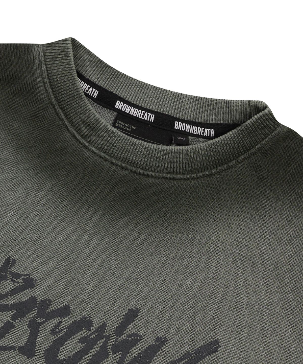 브라운브레스 키즈(BROWNBREATH KIDS) KIDS SPRAYED CRUSH TAG CREWNECK - DARK GREY