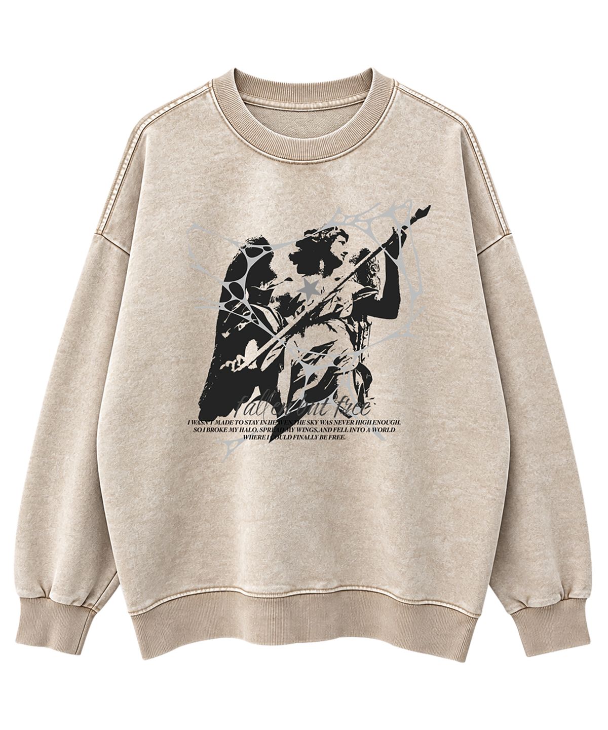 도톤(DOTON) FALLEN BUT FREE ACID SWEATSHIRT (Grey)