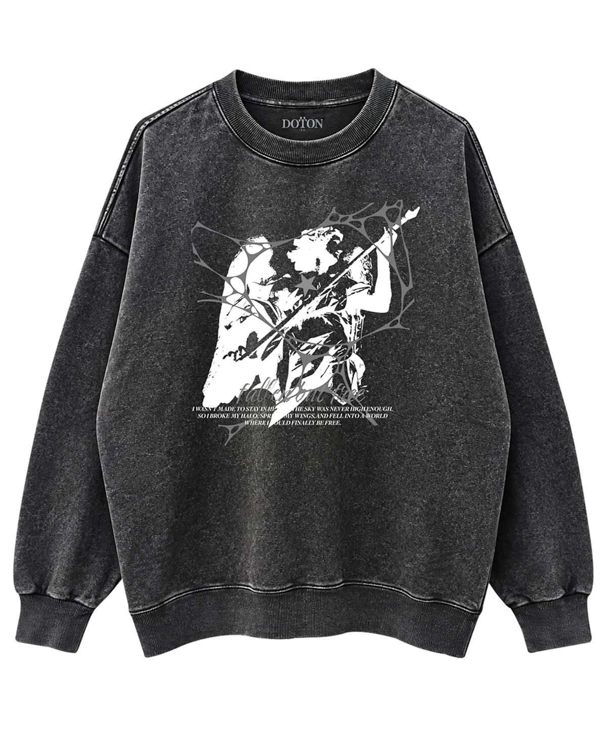 도톤(DOTON) FALLEN BUT FREE ACID SWEATSHIRT (Grey)