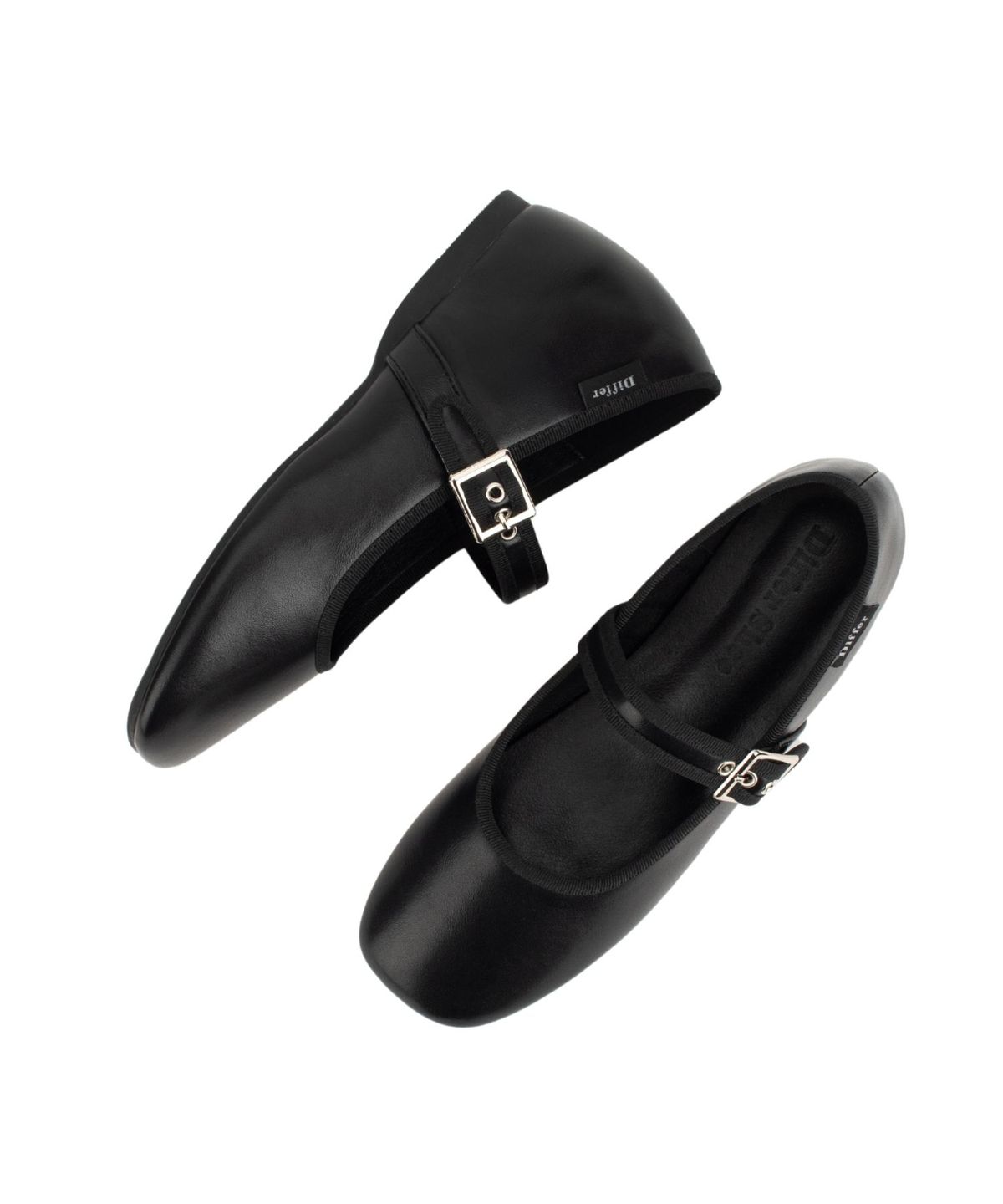 디퍼슈(DIFFERSHOE) 벨린 스퀘어 메리제인 5CM [레더 블랙]