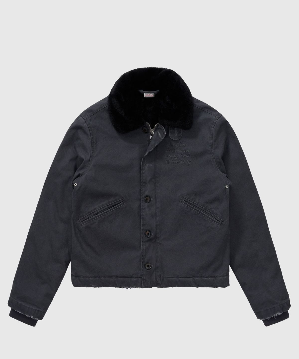 필프(PEALP) WASHED COTTON FUR COLLAR JACKET 71 (BLUE GRAY)