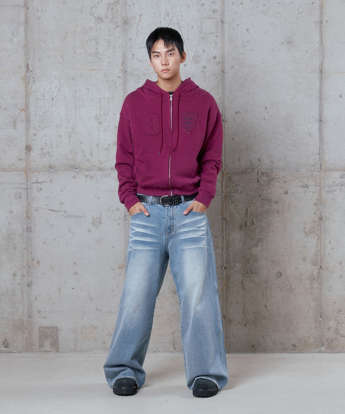 디오스피스(DAUSPICE) (DUC) British Hoodie Zip-Up Purple