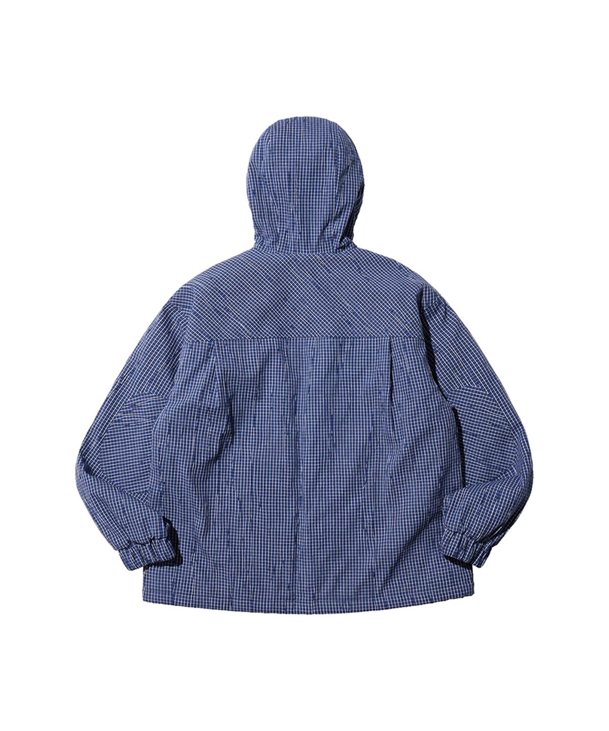 논타입(NONTYPE) PLEATED PLAID HOODED JACKET (BLUE)