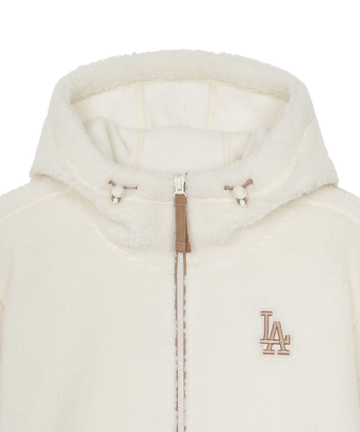 엠엘비(MLB) 여성 후리스 크롭 집업 LA (D.Cream)