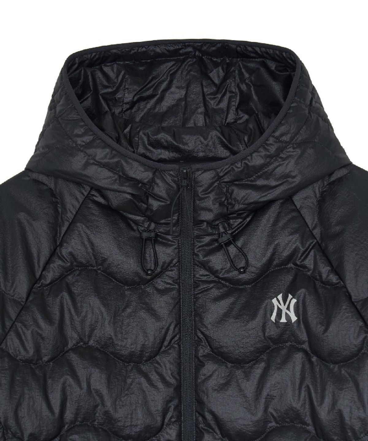 엠엘비(MLB) 여성 고프코어 웨이브 퀼팅 후드 경량 패딩 NY (Black)