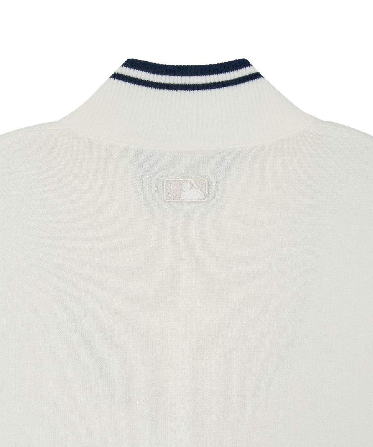 엠엘비(MLB) 베이직 스몰 레터링 반집업 스웨터 풀오버 NY (Cream)