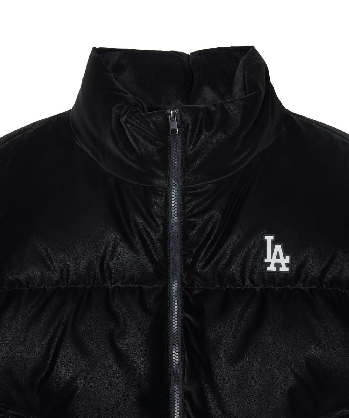 엠엘비(MLB) 여성 매트 유광 크롭패딩 LA (Black)