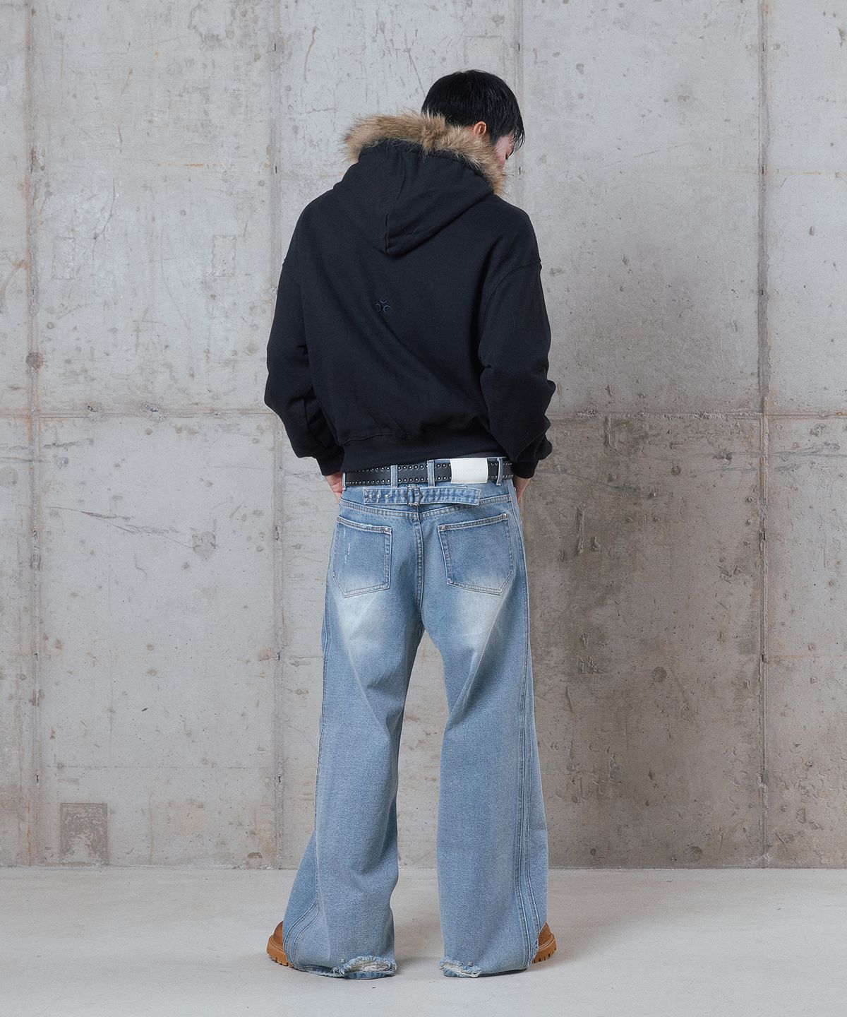디오스피스(DAUSPICE) (DUC) Heel Drag Wide Jeans Light Blue