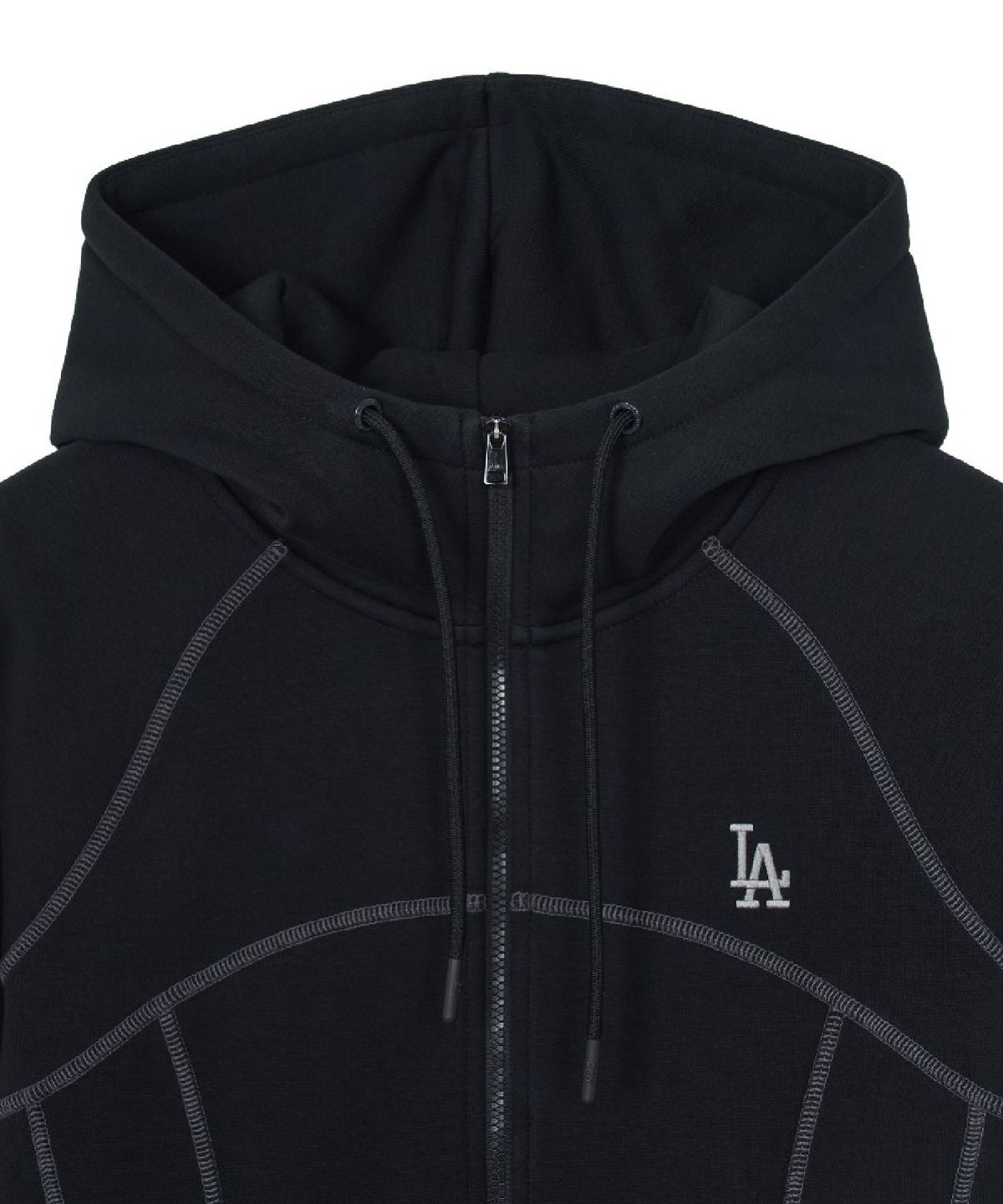 엠엘비(MLB) 여성 베이직 스포티브 절개 기모 후드집업 LA (Black)