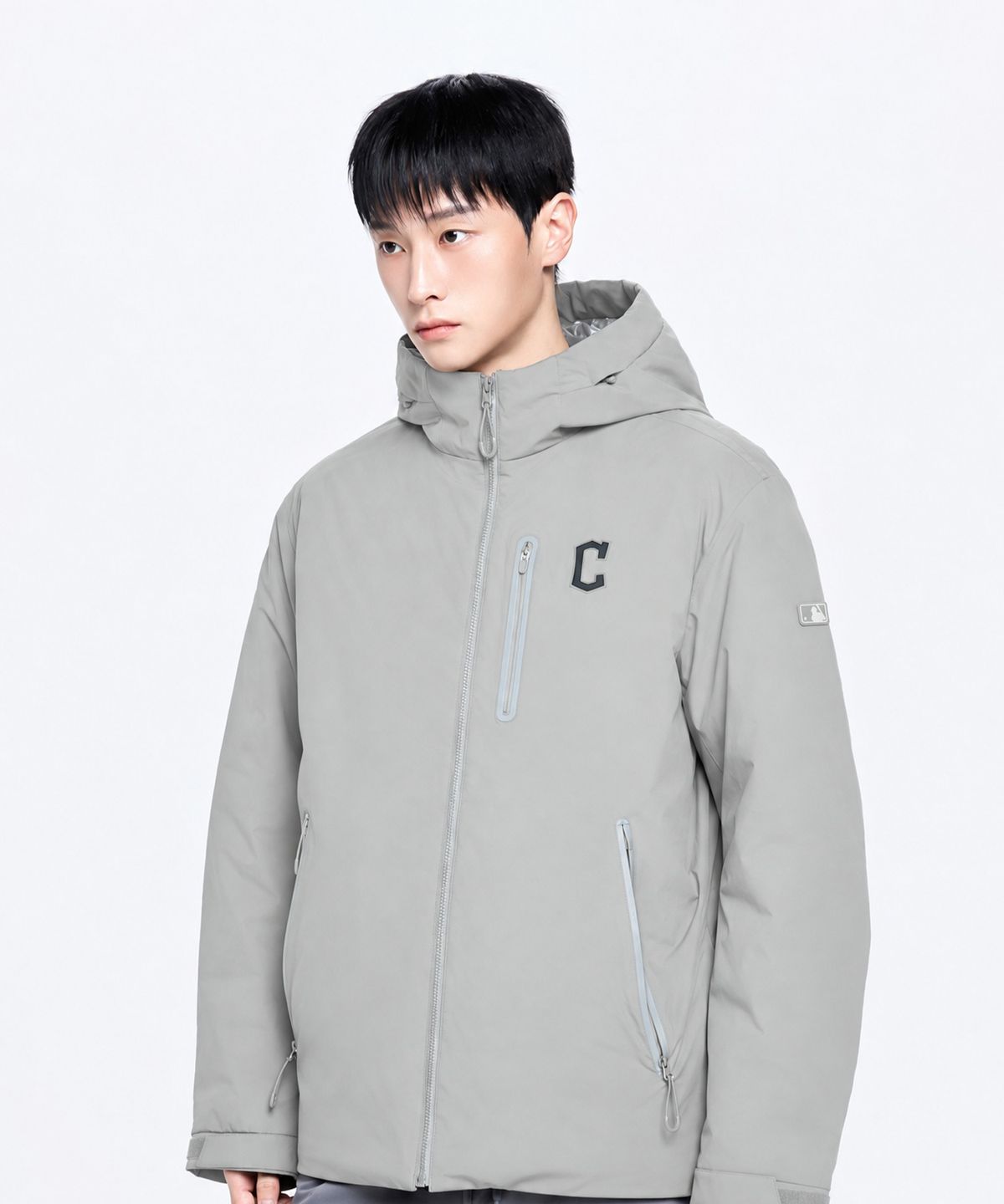 엠엘비(MLB) 고프코어 후드 경량 패딩 CLE (Ptn.Grey)