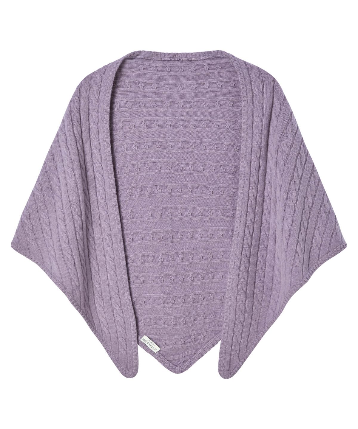 주느세콰(JE NE SAIS QUOI) [10 cashmere] 케이블 캐시미어 삼각숄 머플러_퍼플애쉬