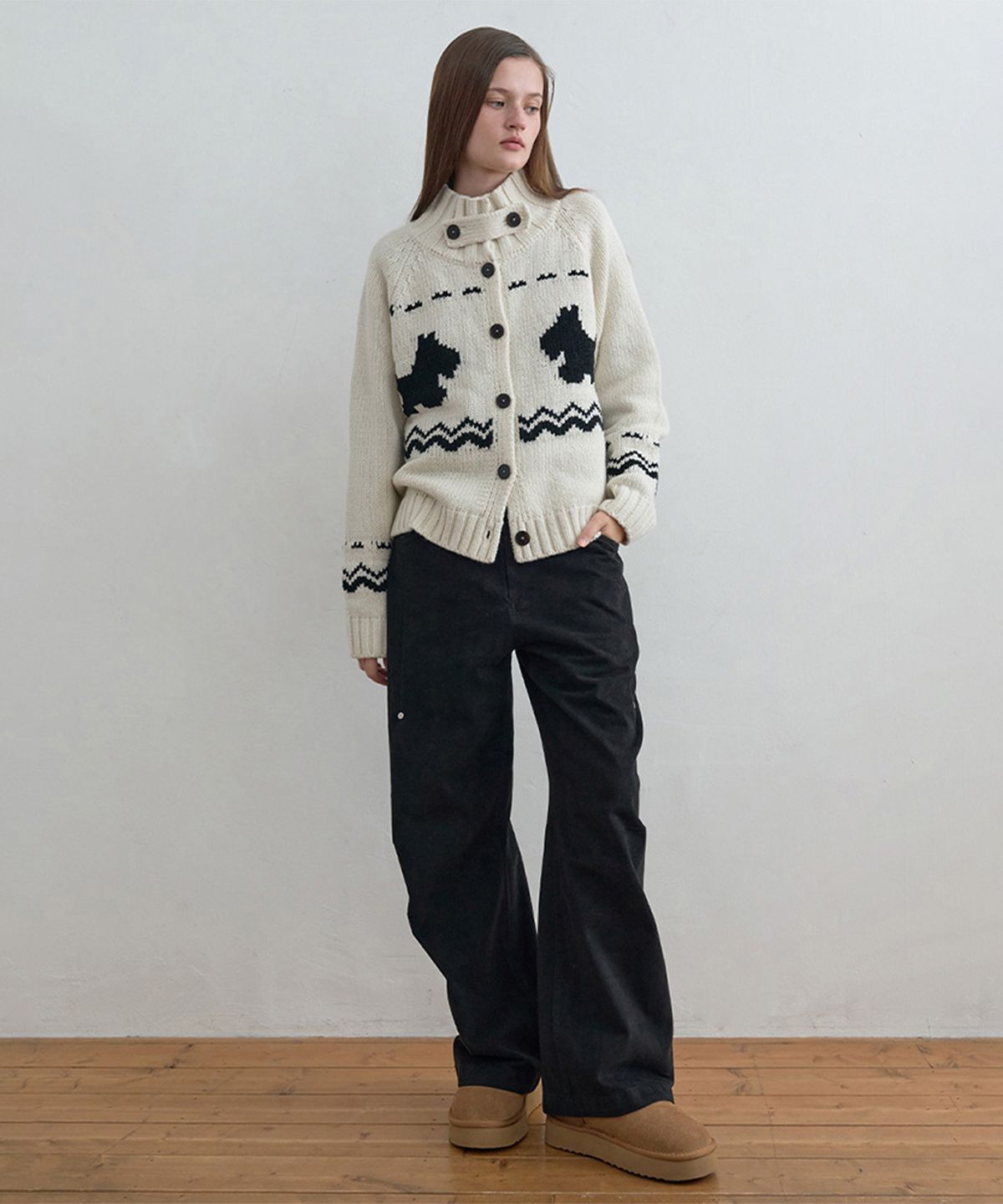 기준(KIJUN) Puppy Cowichan Cardigan_IVORY