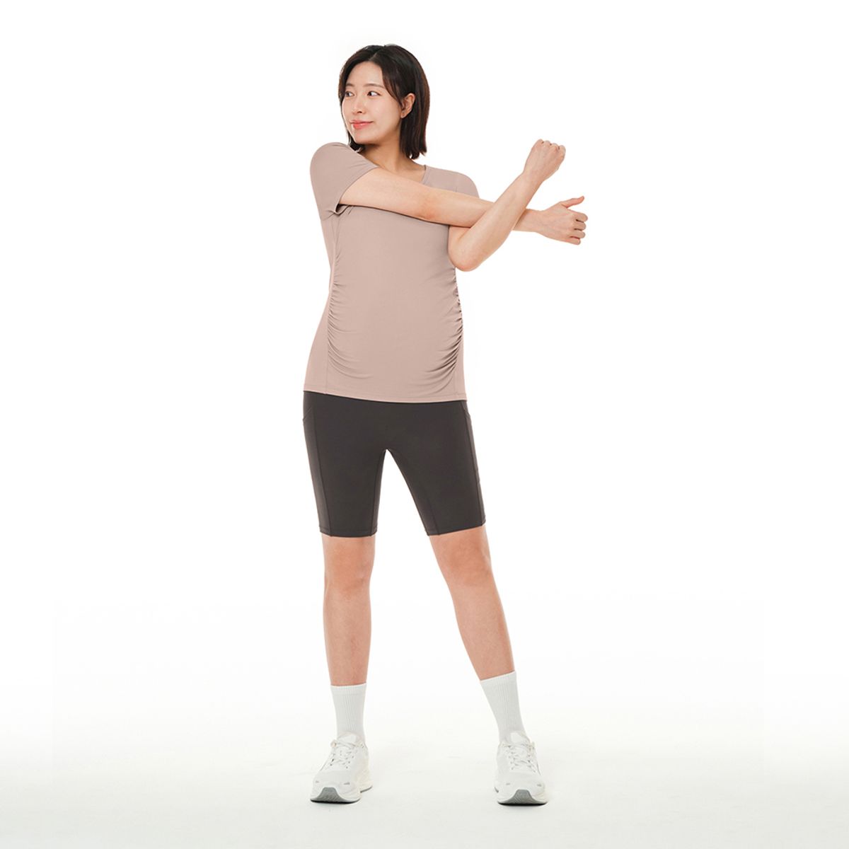 안다르(ANDAR) 쿨링 임부 셔링 숏슬리브