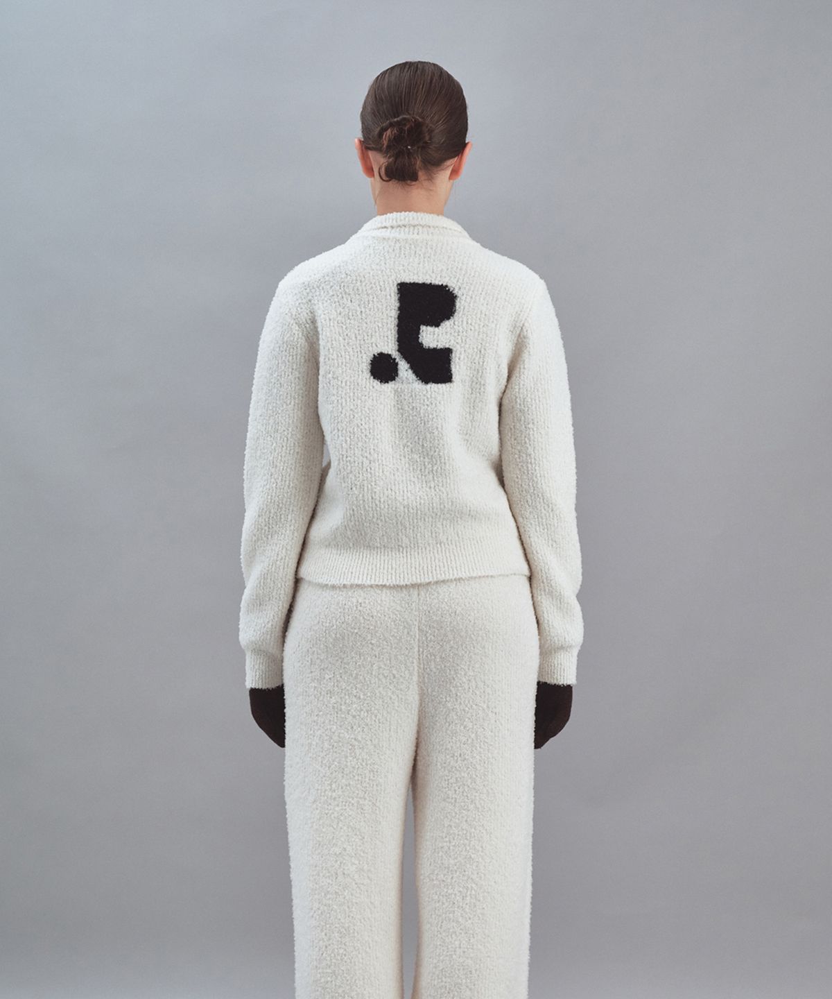 레스트앤레크레이션(REST&RECREATION) BOUCLE KNIT ZIP-UP JACKET - IVORY