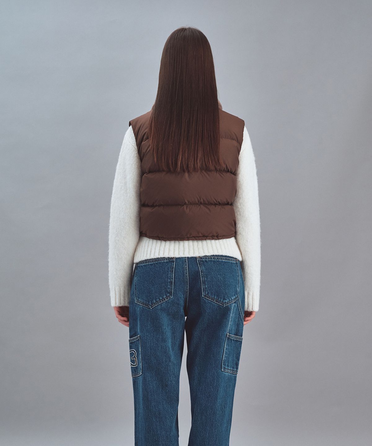 레스트앤레크레이션(REST&RECREATION) COLLAR DOWN VEST - BROWN