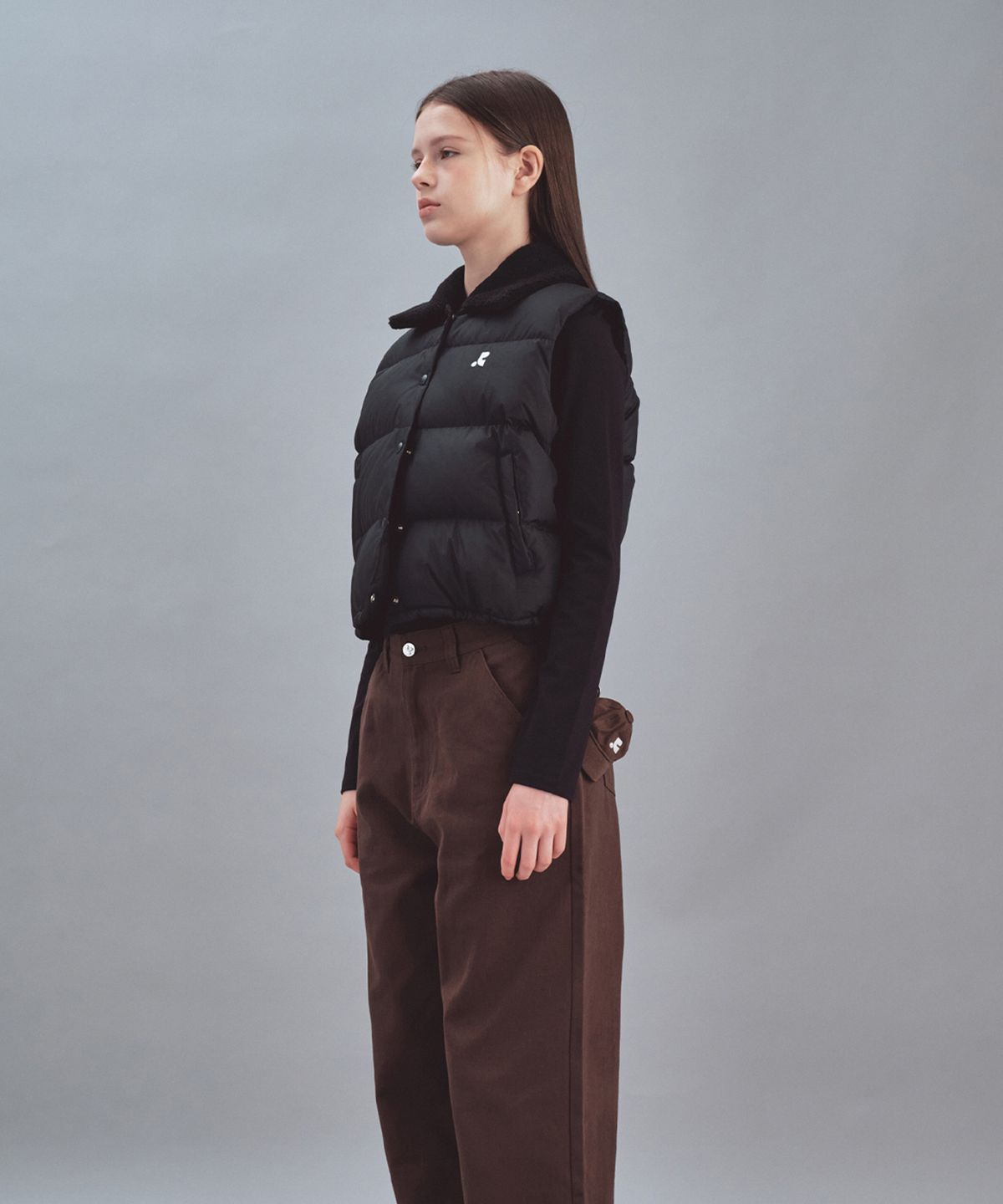 레스트앤레크레이션(REST&RECREATION) COLLAR DOWN VEST - BLACK