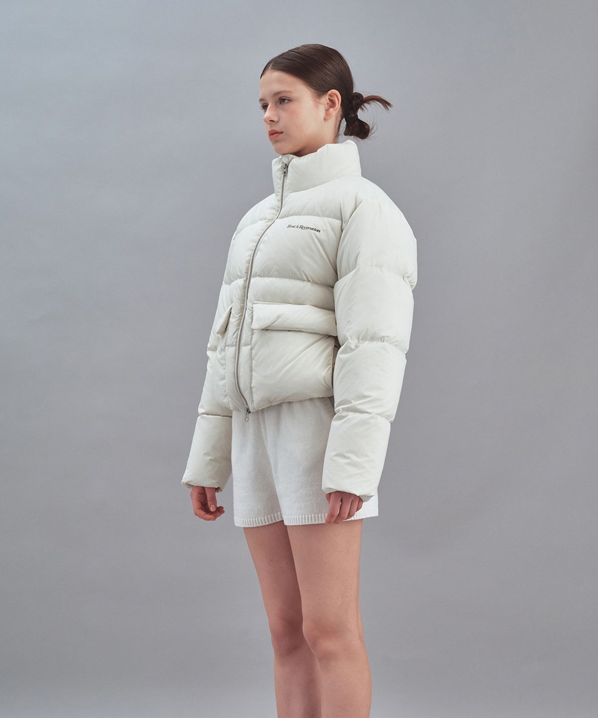 레스트앤레크레이션(REST&RECREATION) PUFFER POCKET DOWN JACKET - IVORY