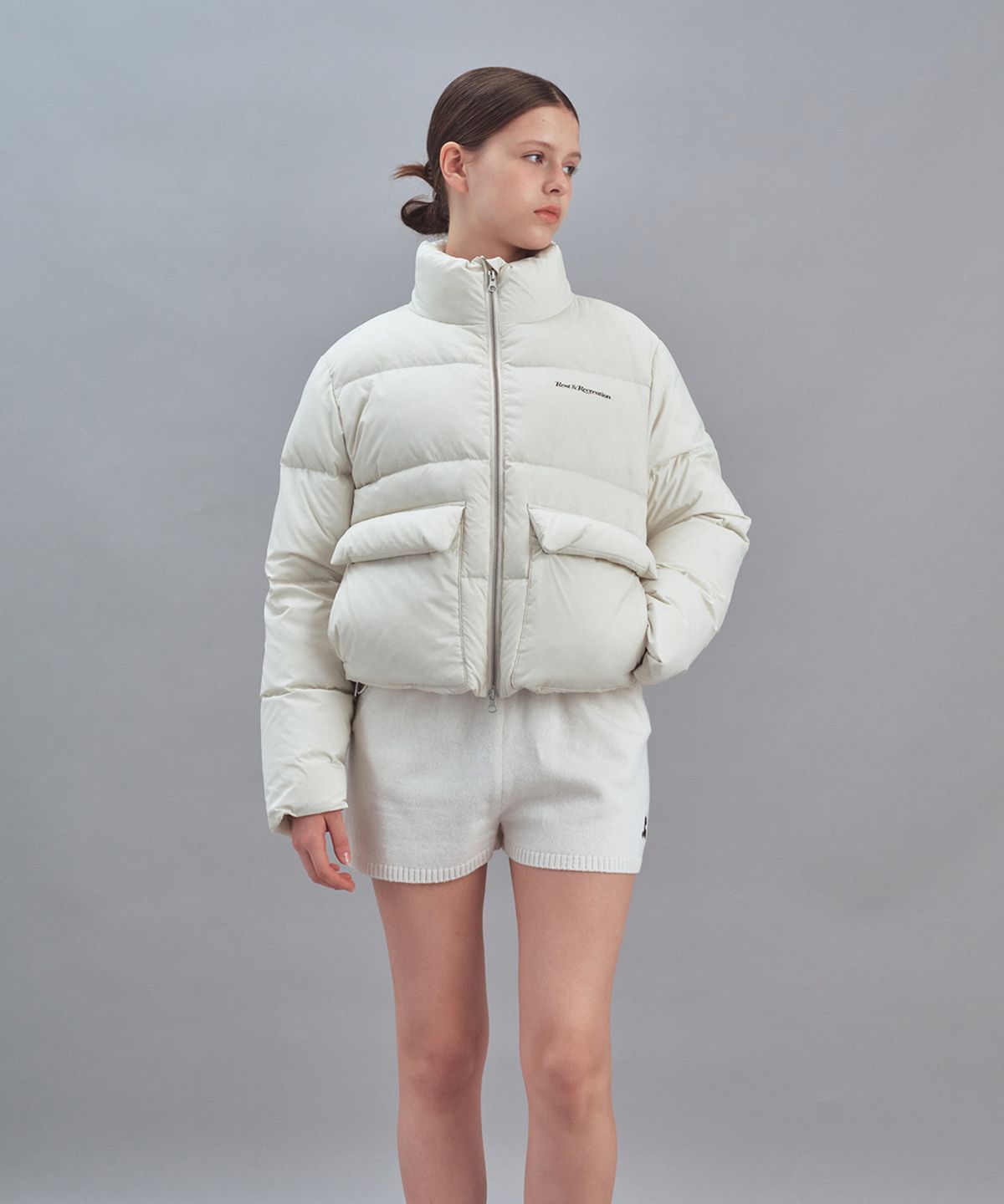 레스트앤레크레이션(REST&RECREATION) PUFFER POCKET DOWN JACKET - IVORY