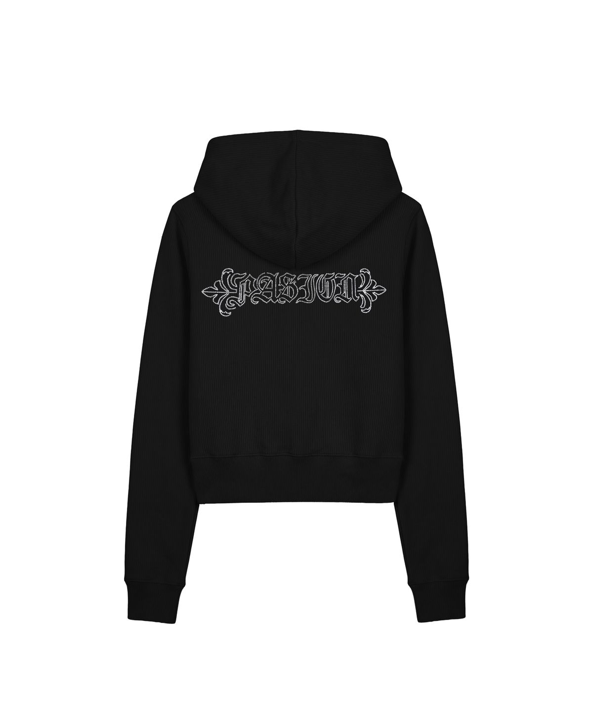 파시온(PASION) 엠블럼 글리터 후드집업_블랙 Emblem Glitter Hood Zip-Up_Black