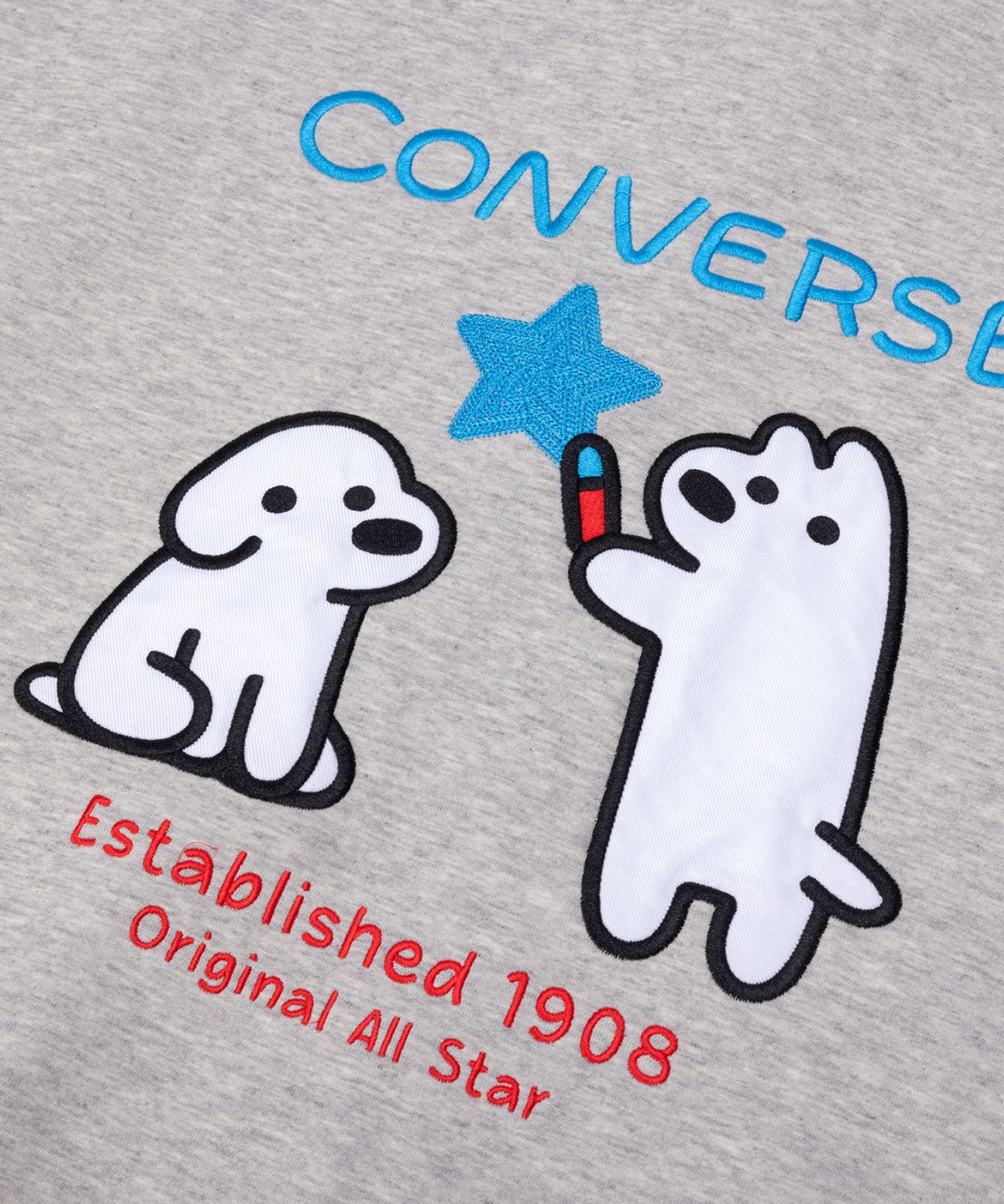 컨버스(CONVERSE) 컨버스 & 마츠이 그래픽 풀 집 플리스 탑 빈티지 그레이 헤더 MCK258-G59