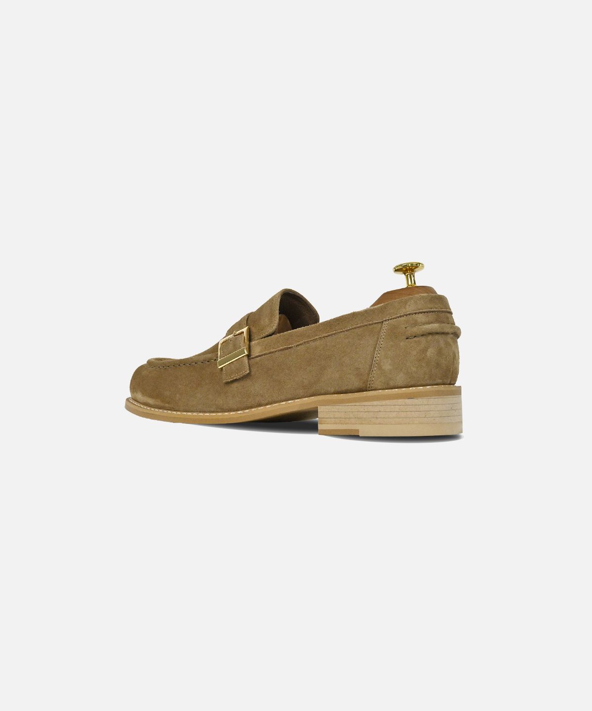 커스텀무드(CUSTOMMOOD) 저스틴 버클 스웨이드 로퍼(olive khaki)
