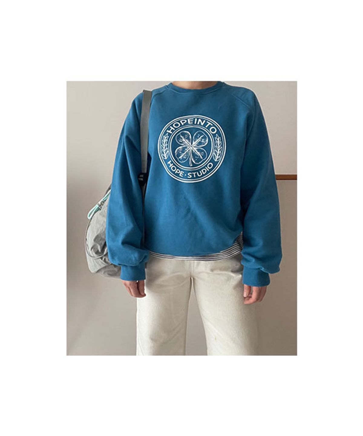 호프인투(HOPEINTO) VINTAGE LOGO CREWNECK Blue