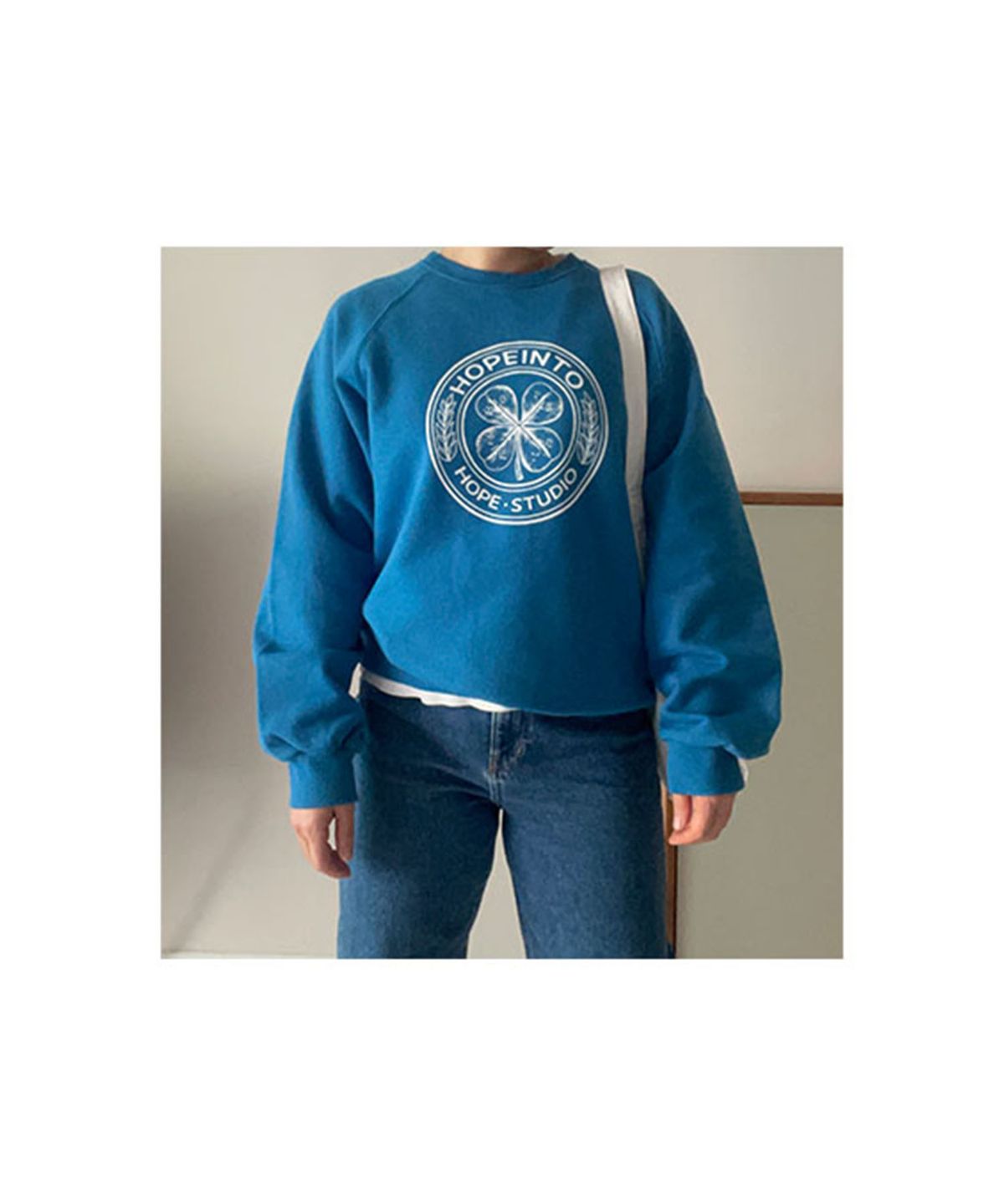 호프인투(HOPEINTO) VINTAGE LOGO CREWNECK Blue