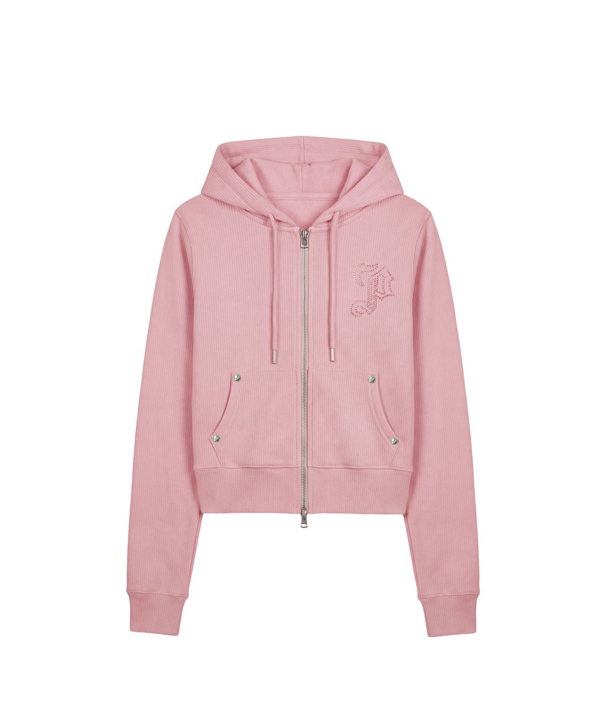 파시온(PASION) 엠블럼 글리터 후드집업_라이트 핑크 Emblem Glitter Hood Zip-Up_Light Pink