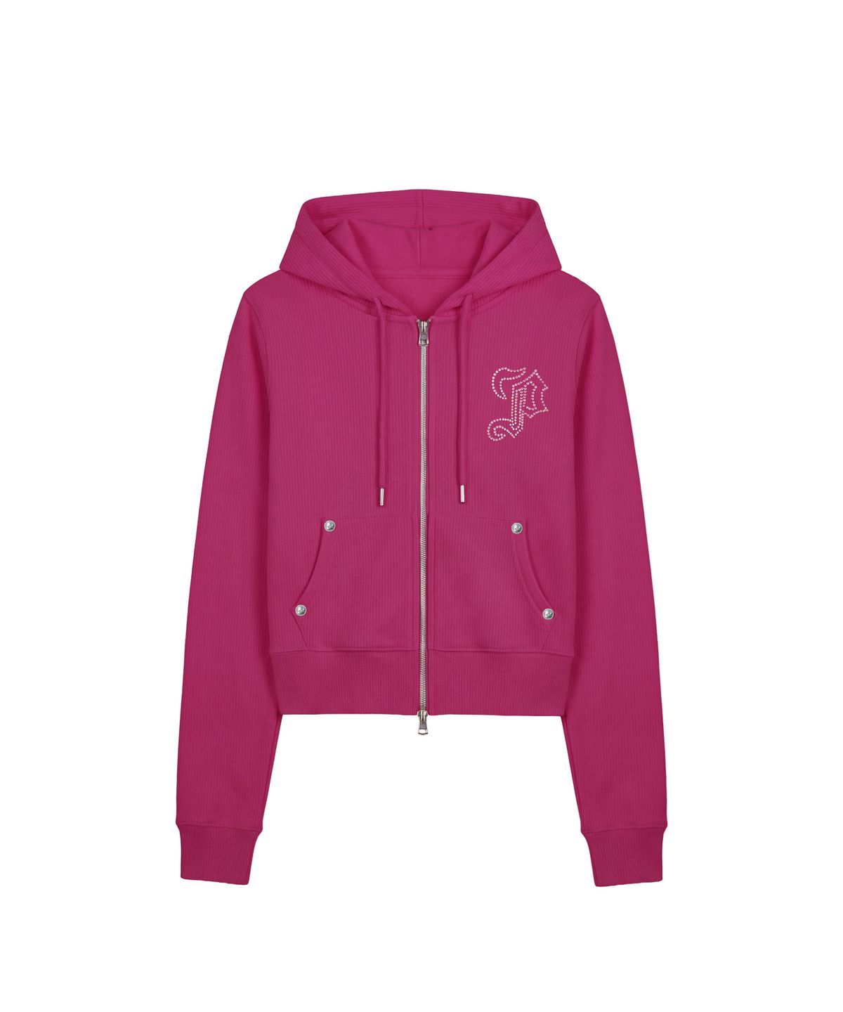 파시온(PASION) 엠블럼 글리터 후드집업_핑크 Emblem Glitter Hood Zip-Up_Pink