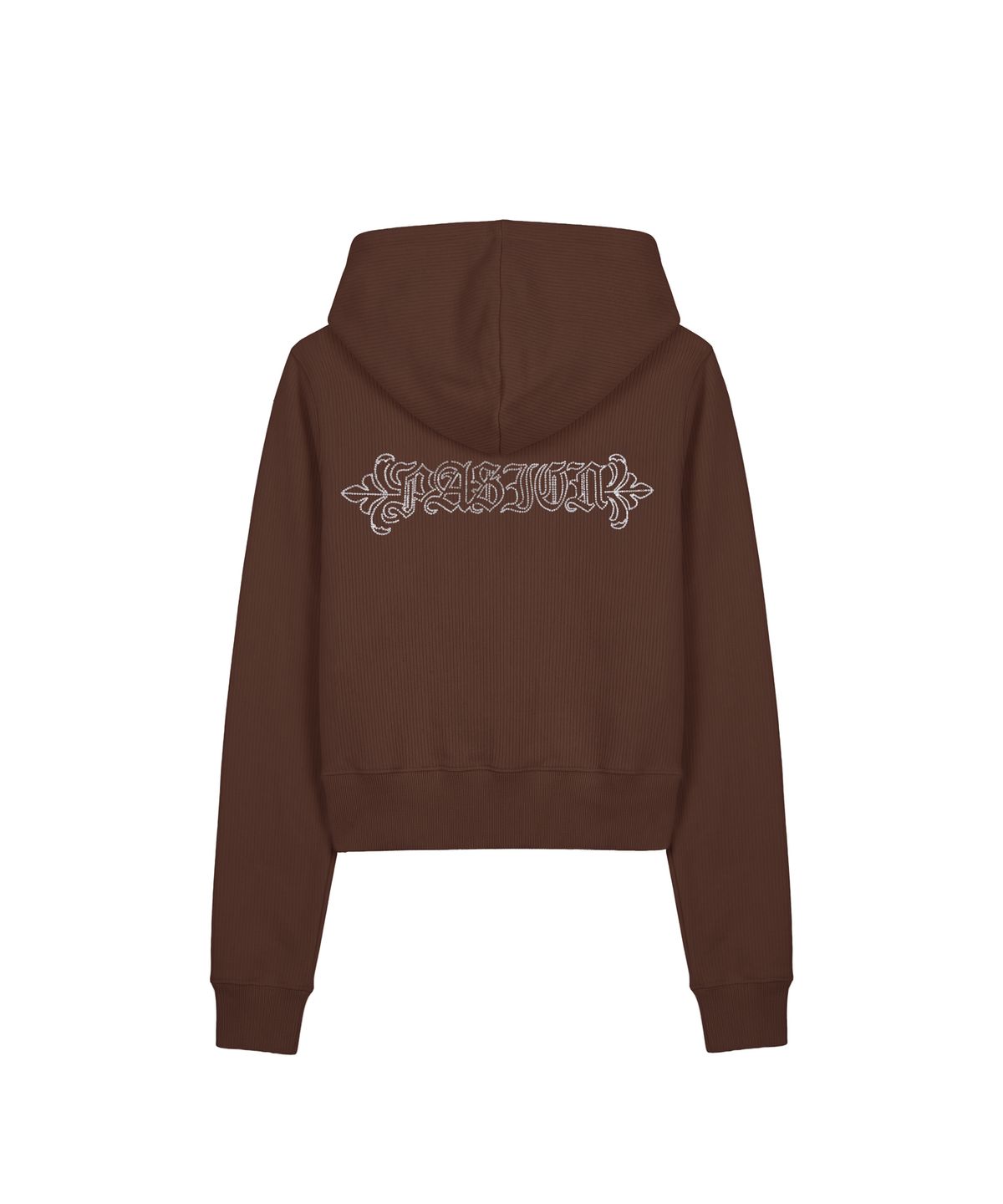 파시온(PASION) 엠블럼 글리터 후드집업_브라운 Emblem Glitter Hood Zip-Up_Brown