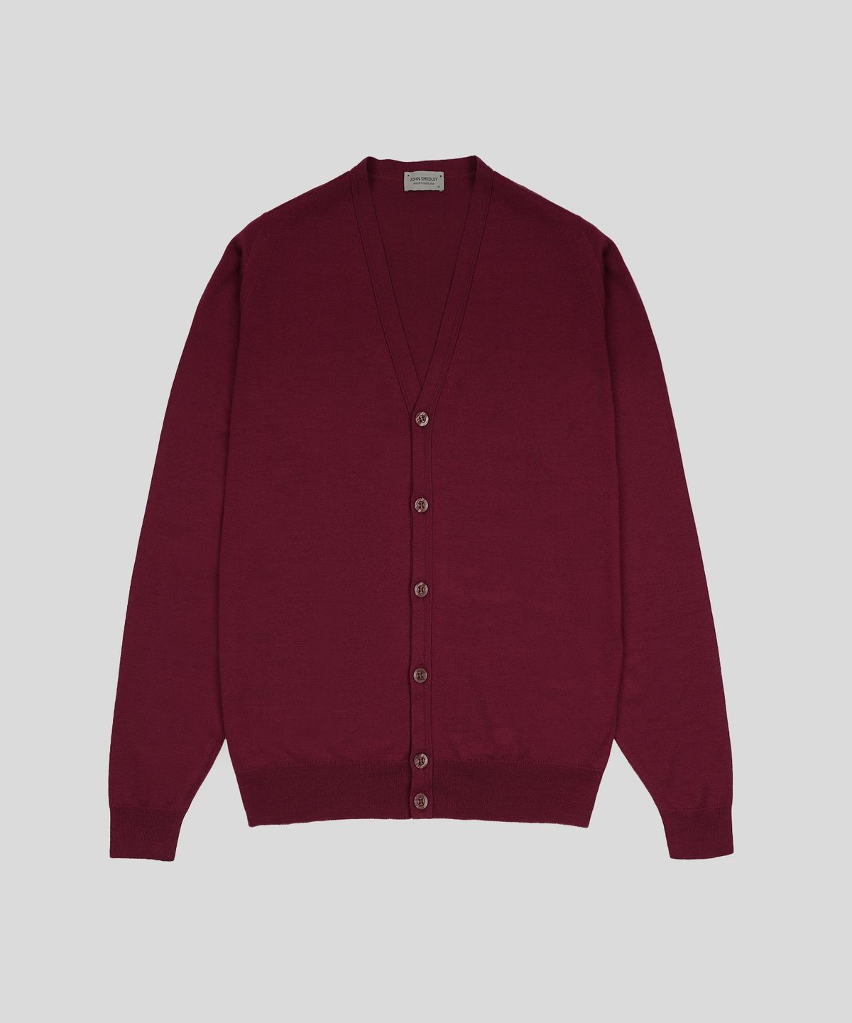 존 스메들리(JOHN SMEDLEY) BURLEY Extra Fine Merino Wool Standard Fit V-Neck Cardigan Heritage 5 Colors