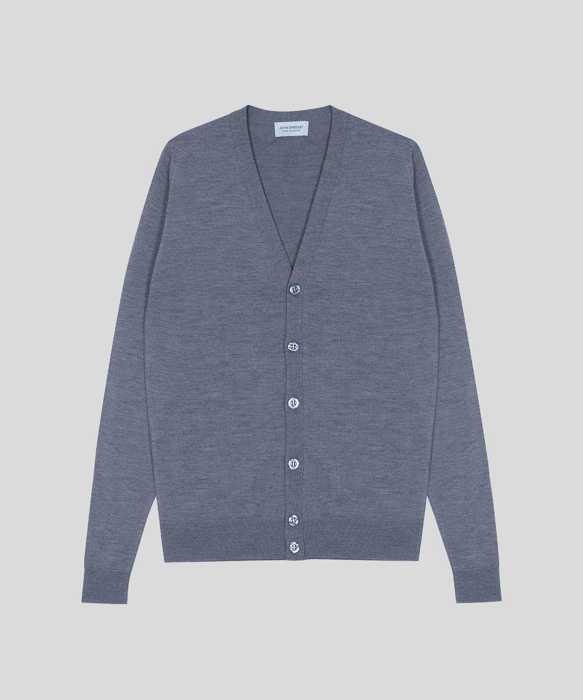 존 스메들리(JOHN SMEDLEY) BURLEY Extra Fine Merino Wool Standard Fit V-Neck Cardigan Heritage 5 Colors