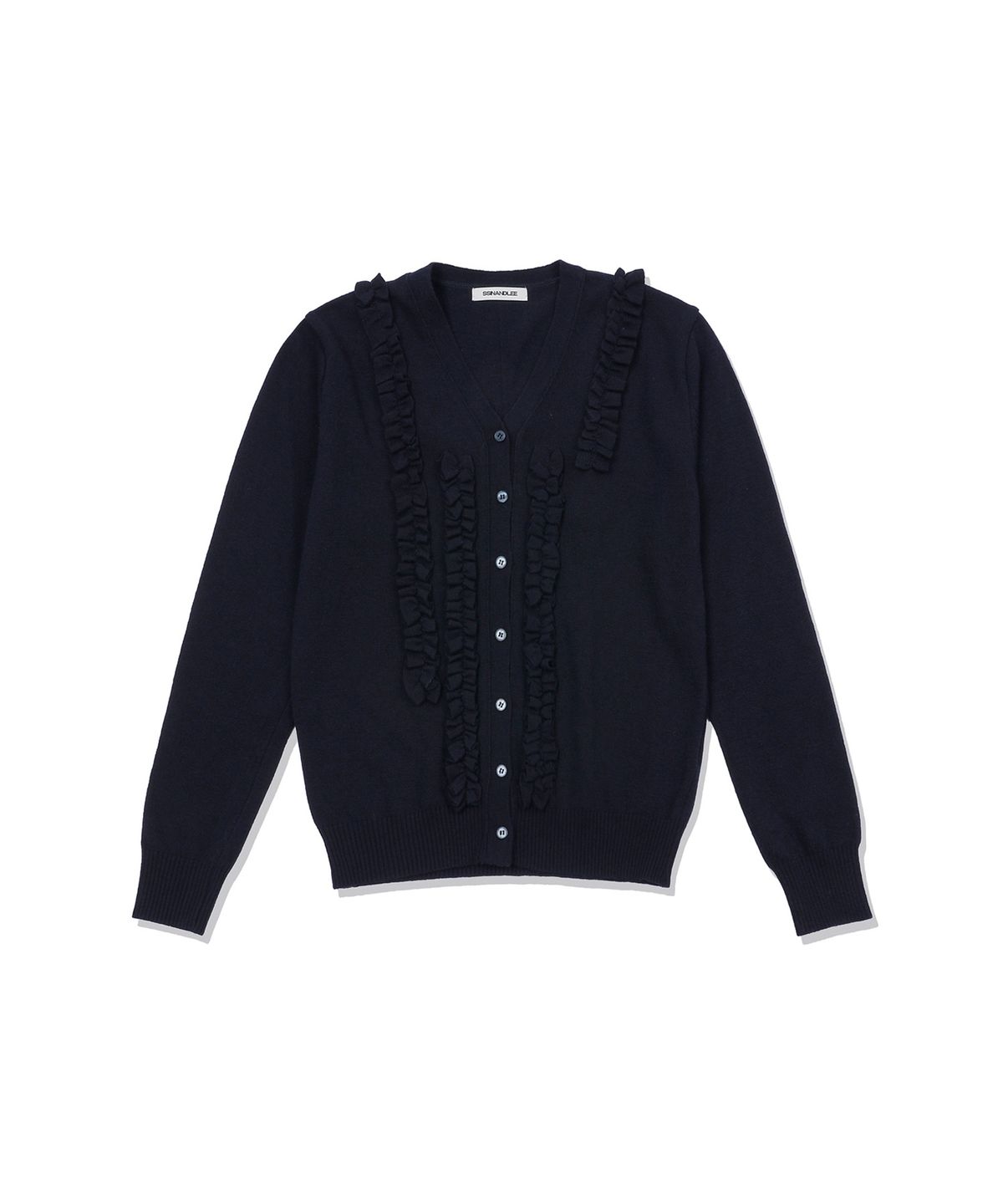 신앤리(SSIN AND LEE) Milan Frill Knit Cardigan Navy