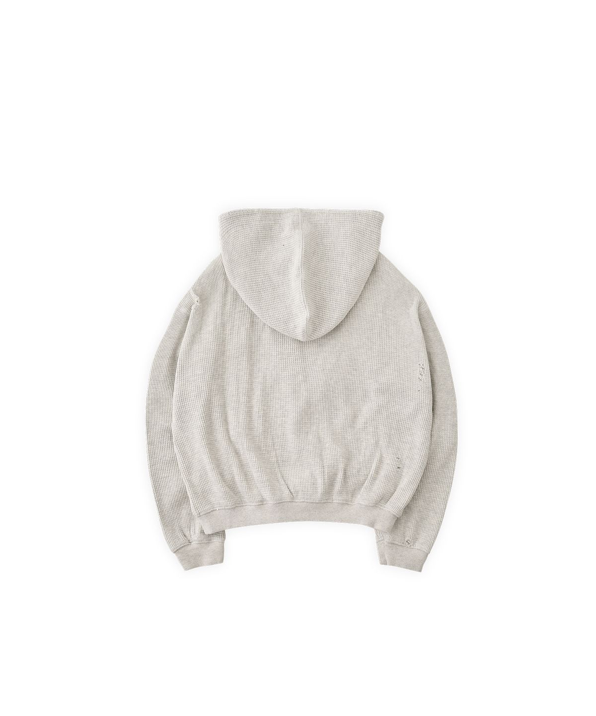 투위드(TUEWID) Tuewid cropped length waffle hoodie zip-up in oat