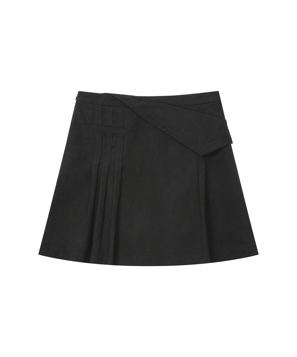 미세키서울(MISEKI SEOUL) Folding tuck detail skirt BLACK