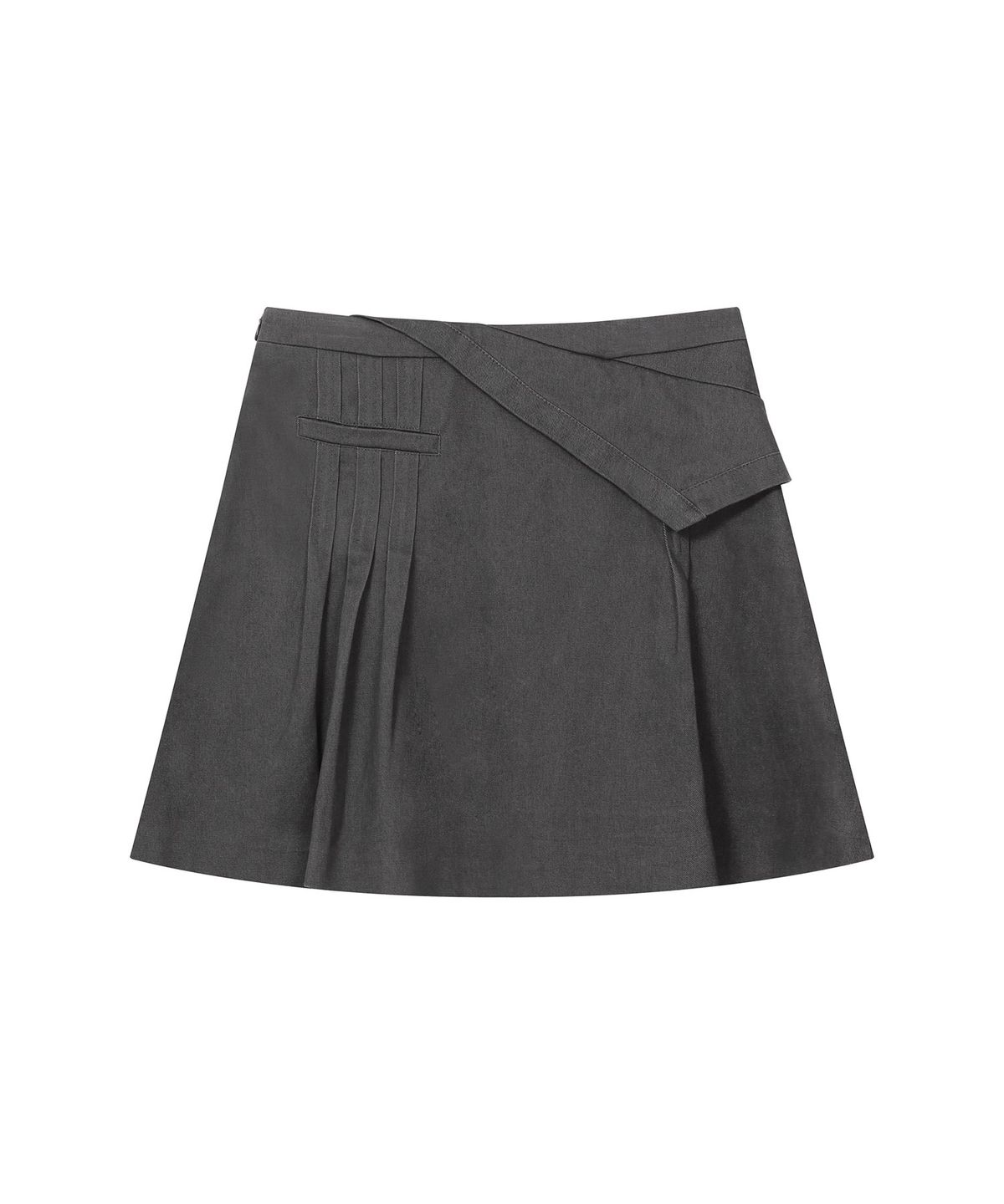 미세키서울(MISEKI SEOUL) Folding tuck detail skirt CHARCOAL